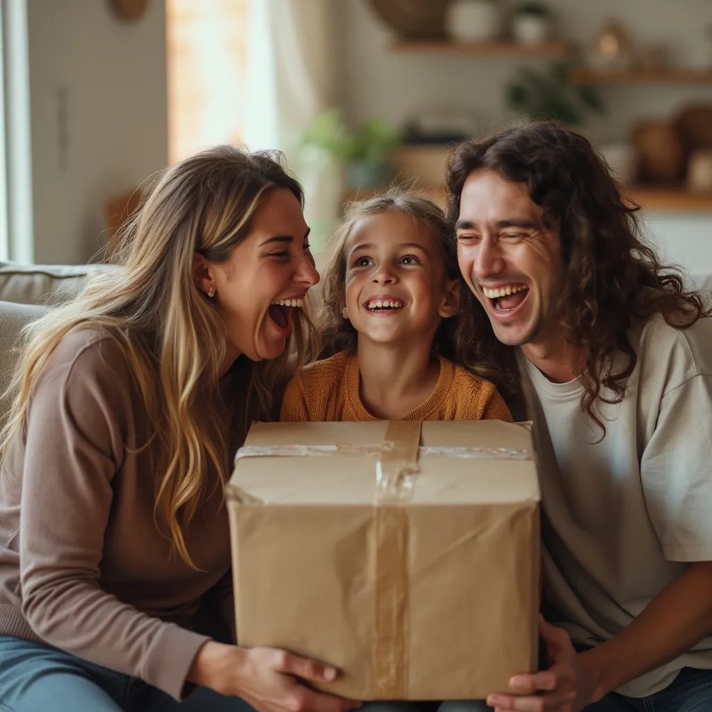 Gente celebrando una entrega